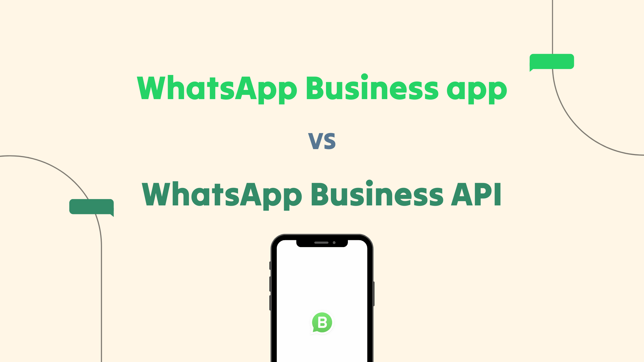 Image of a phone with the WhatsApp Business logo on the screen.
